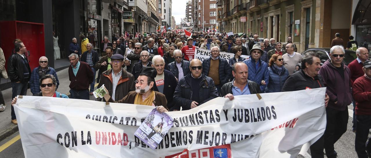 Foto de archivo de una protesta de pensionistas en Asturias