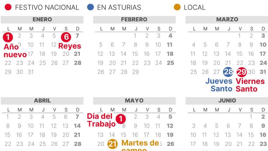 CALENDARIO laboral de OVIEDO de 2024 (con FESTIVOS)