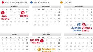 Calendario Laboral Oviedo 2024