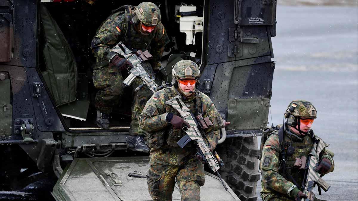 Soldados ejército alemán, en Munster (Alemania).