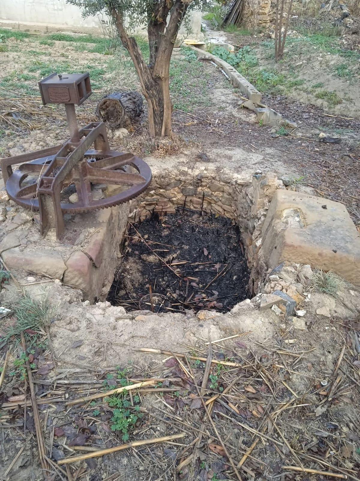 Noria de sangre junto al azarbe de la Landrona de Torreagüera se encontró en los terrenos cerca del carril de los Silvestres.
