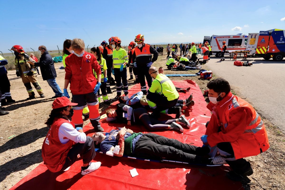 Así ha sido el simulacro de accidente aéreo en Murcia