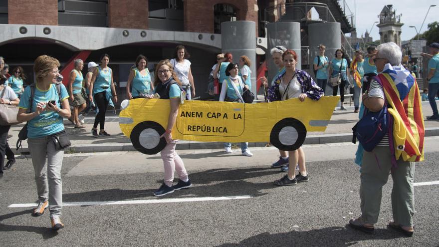 Diada a Barcelona a la Plaça Espanya.