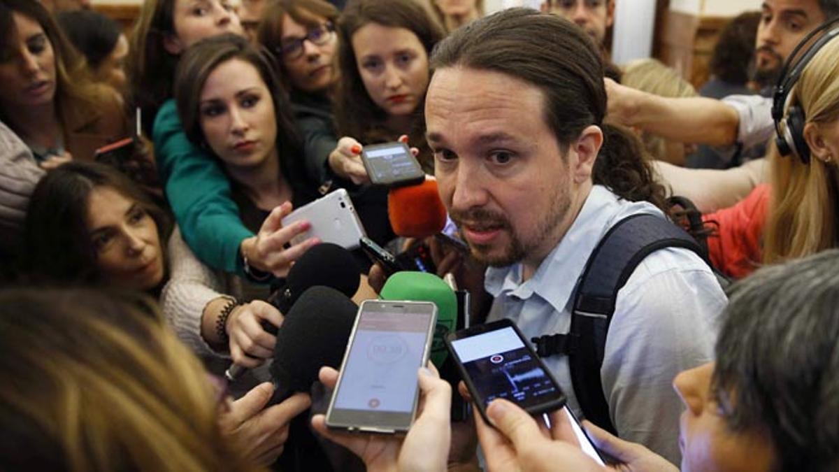 Pablo Iglesias destaca la "hostilidad"de la respuesta de Javier Fernández a su propuesta