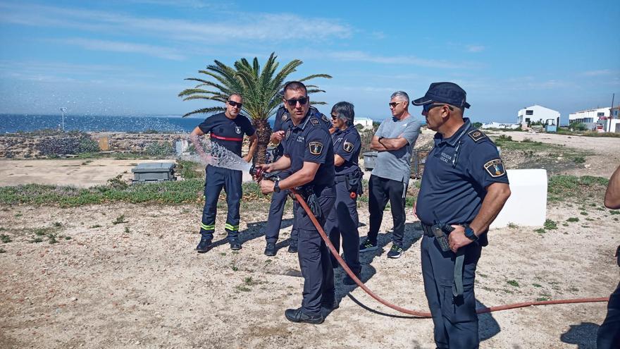 Simulacro de incendio en Tabarca