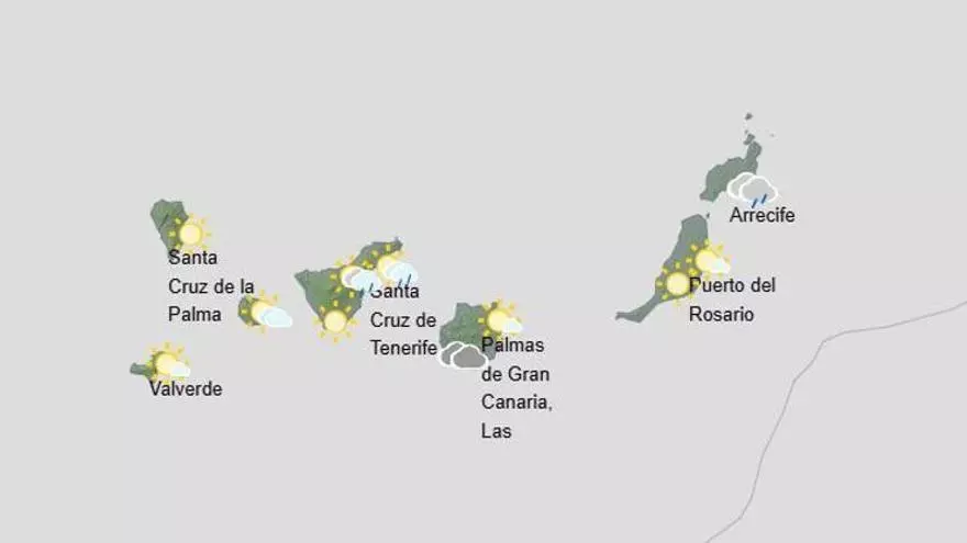 Lluvias, calima y bajada de temperaturas hoy martes en Canarias