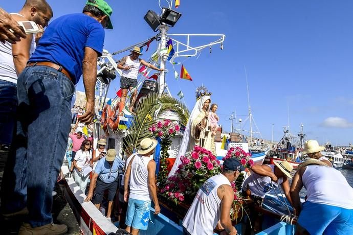 21-07-19 GRAN CANARIA. PUERTO DE ARGUINEGUIN-PUERTO DE MOGAN. MOGAN. Procesión marítima de la Virgen delCarmen desde el Puerto de en Arguineguín hasta el Puerto de Mogán.Fotos: Juan Castro  | 21/07/2019 | Fotógrafo: Juan Carlos Castro