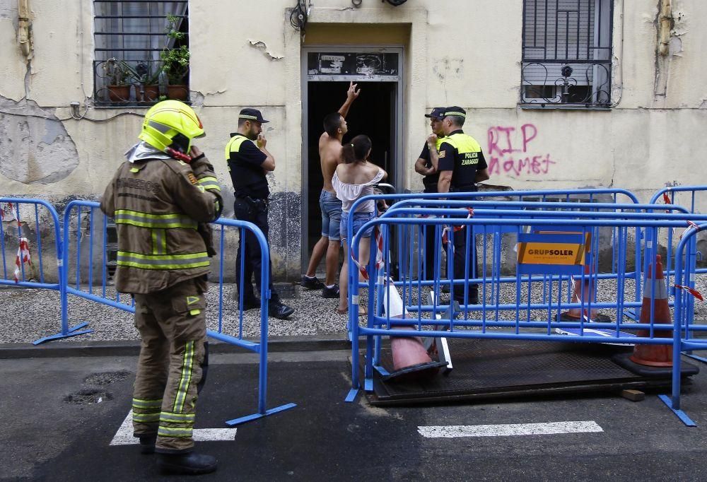 Derrumbe parcial de un edificio en Zaragoza