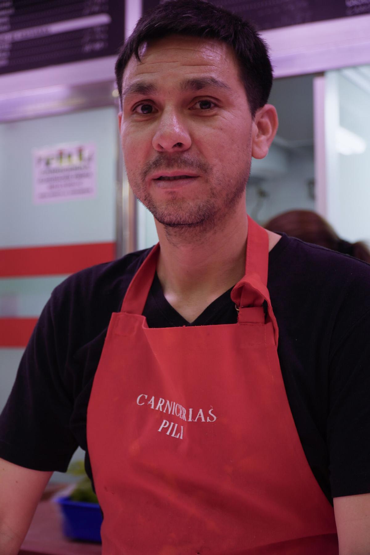 Fabián Hernández, carnicero del Mercado de Elviña