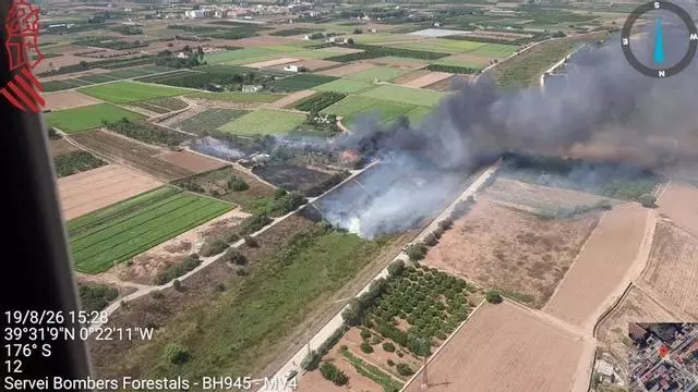 Declarado un incendio en el barranco de Carraixet