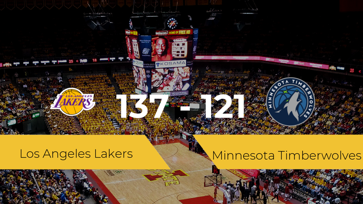 Los Angeles Lakers vence a Minnesota Timberwolves (137-121)