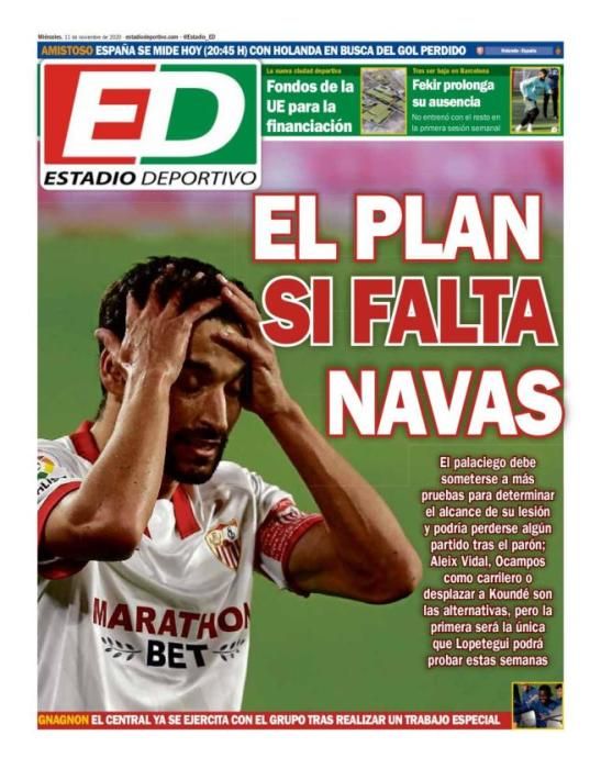 Portada ESTADIO DEPORTIVO 11 noviembre 2020