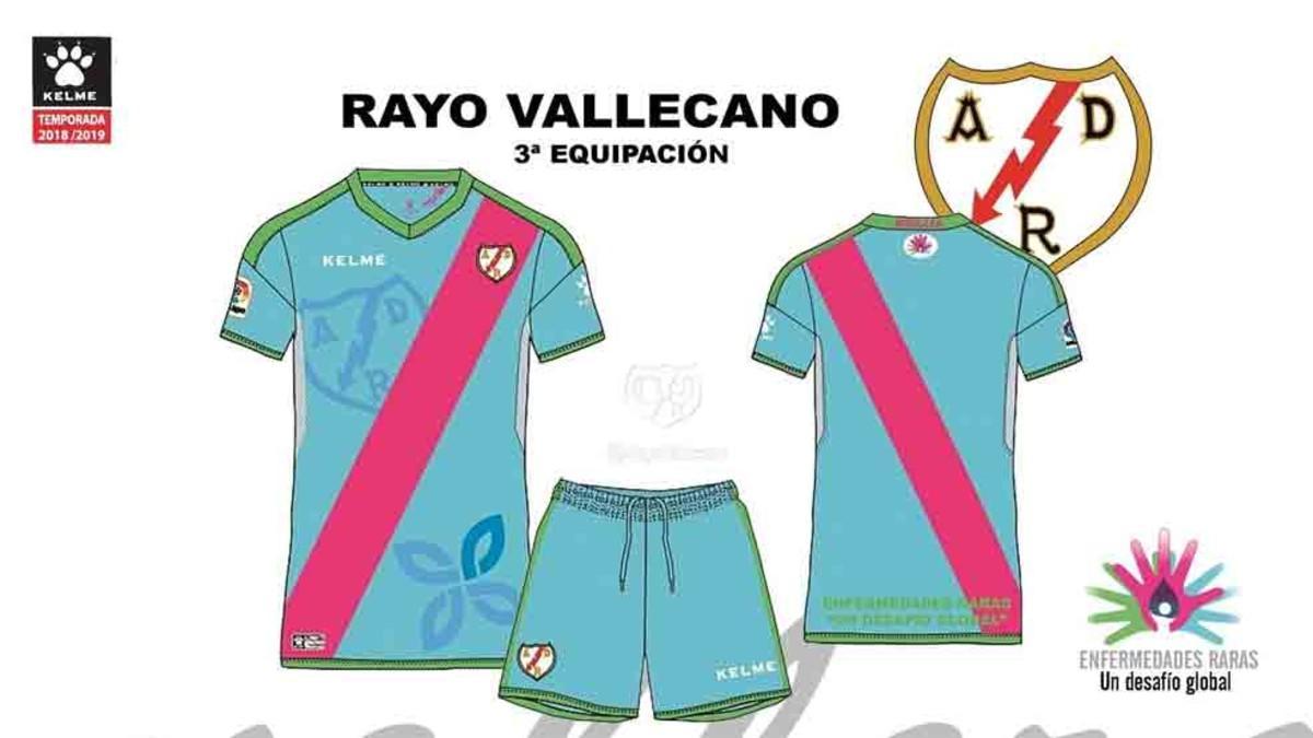 Esta es la tercera equipación del Rayo Vallecano para la temporada 2018/2019