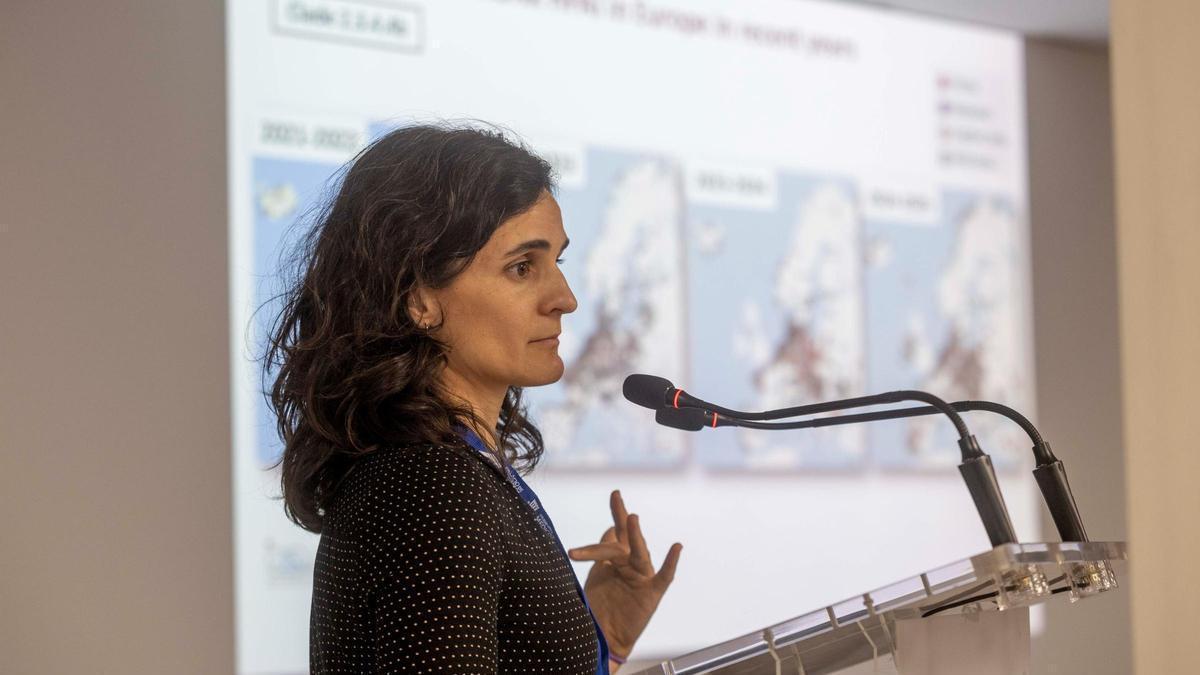 Kateri Bertran en la ponencia "Gripe, la próxima pandemia?", organizada por el Colegio Oficial de Médicos de Alicante