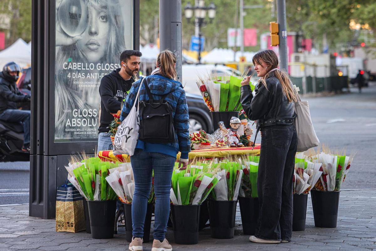 Parada de flores en las calles de Barcelona.