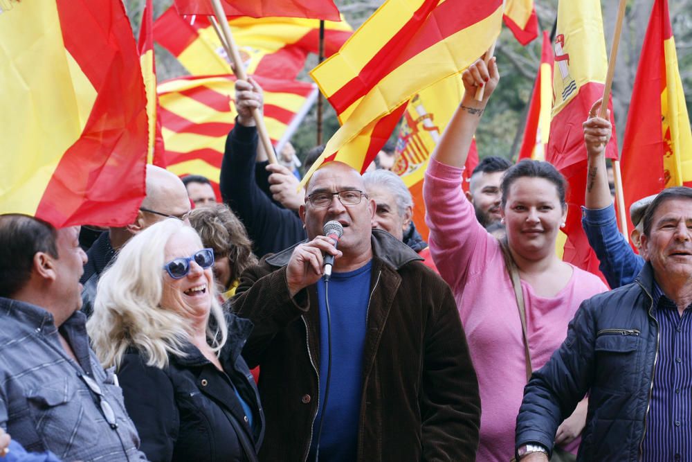 400 persones es manifesten a Girona en favor de la unitat d''Espanya i en contra del Govern destituït