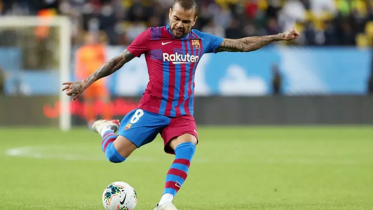 Dani Alves en un partido de liga