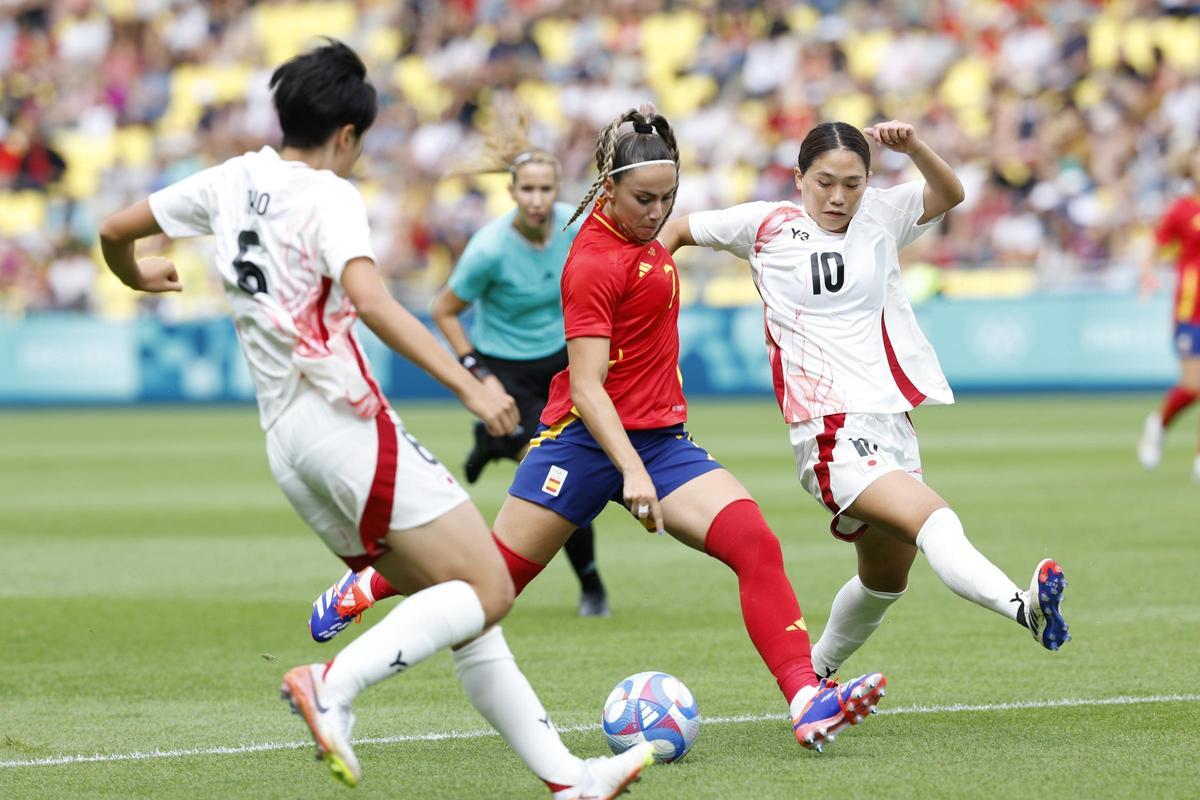 España - Japón, el partido de fútbol femenino de la fase de grupos de los Juegos Olímpicos, en imágenes.