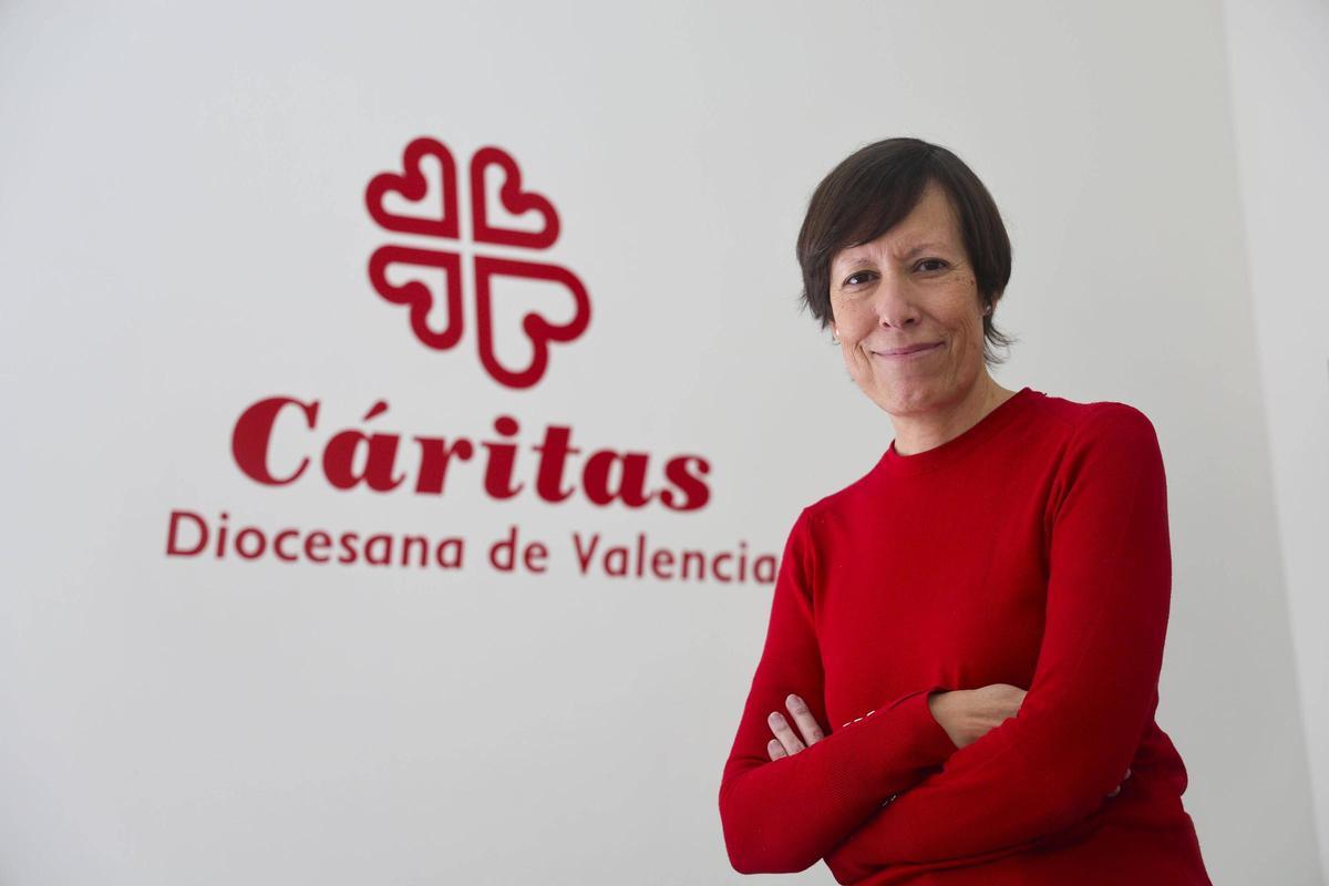 Aurora Aranda en la sede de Cáritas