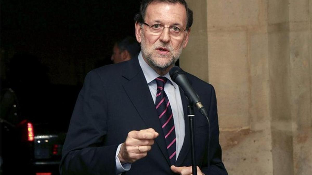 El presidente del Gobierno, Mariano Rajoy, en su comparecencia en París