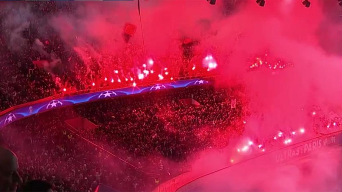 Las bengalas que ondearon en el PSG-Madrid