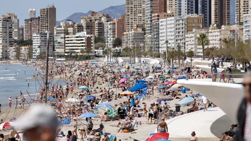 La playa de Poniente, esta mañana