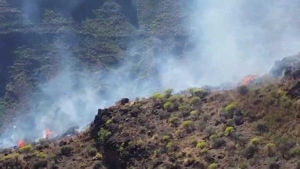 Controlado un incendio en un barranco de Mogán