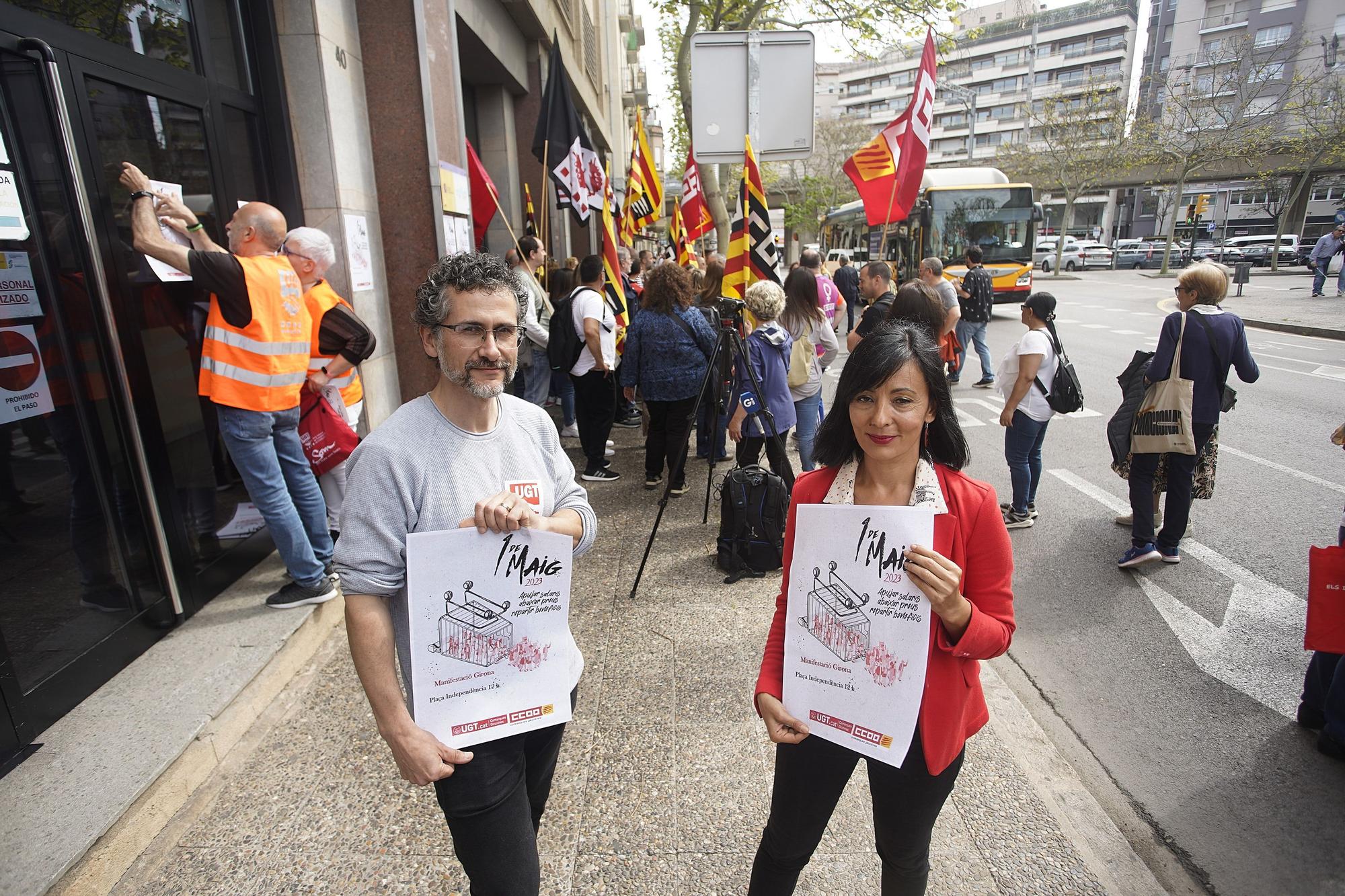 CCOO i UGT de Girona criden a manifestar-se l'1 de Maig contra la inflació i els beneficis que acumulen les empreses