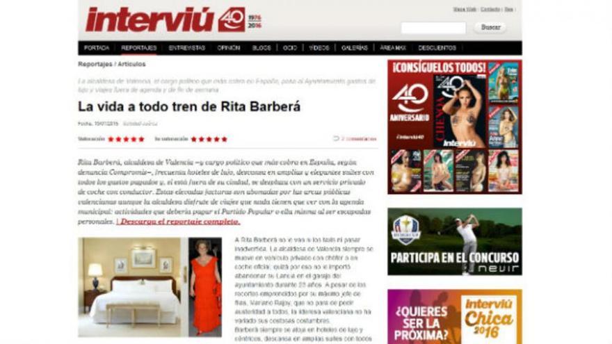 &#039;Interviú&#039; desveló los excesos de Rita Barberá