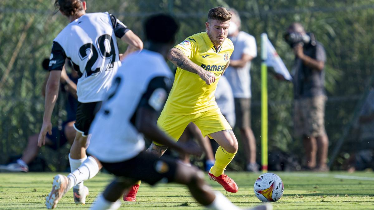 Alberto Moreno ha marcado el primer gol del Villarreal de este pretemporada 2021/22 ante el Valencia en Oliva.