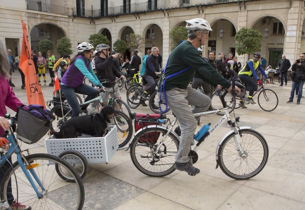 200 ciclistas exigen frente al Ayuntamiento una vía verde en La Cantera.