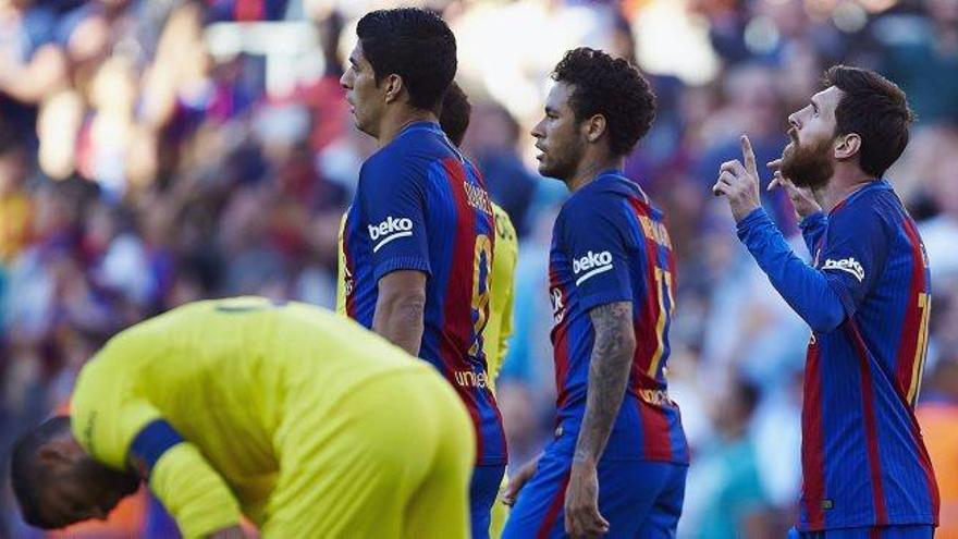 Suárez, Neymar i Messi van ser els responsables, una vegada més, que el Barça tirés el partit endavant i encara pugui aspirar a guanyar la lliga