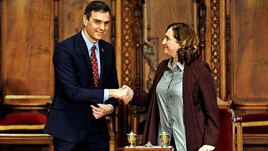 Ada Colau i Pedro Sánchez, ahir a l&#039;ajuntament de Barcelona