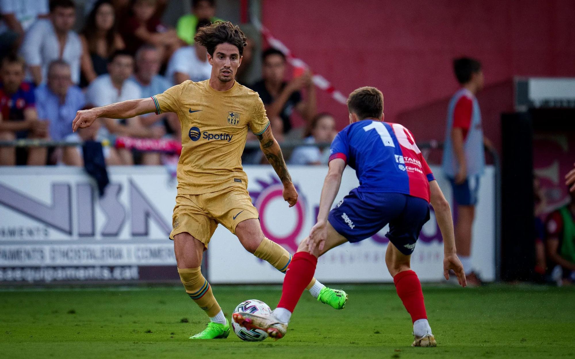 Collado, en el amistoso del Barça ante el Olot.