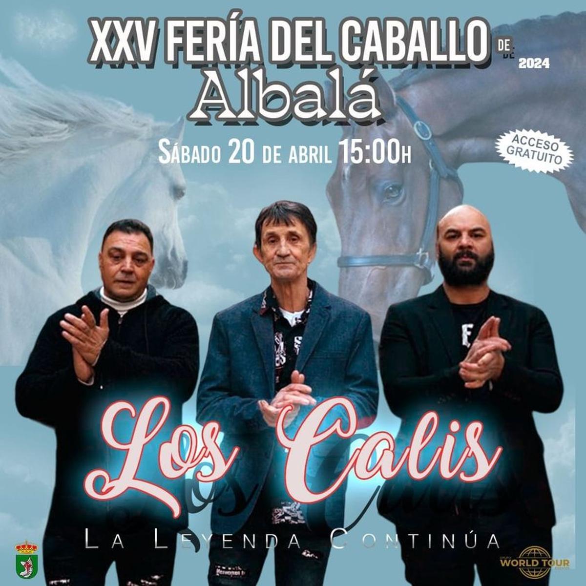 Los Calis actúan el sábado 20 de abril en la Feria del Caballo de Albalá.