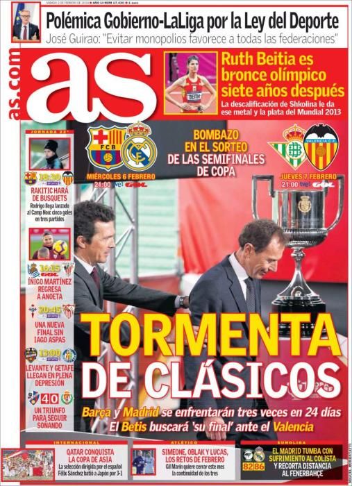 Portada AS sábado 2 de febrero de 2019