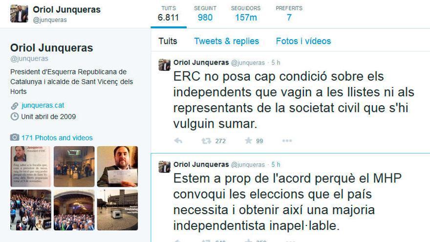 Jonqueras ha fet l&#039;anunci a través de Twiiter