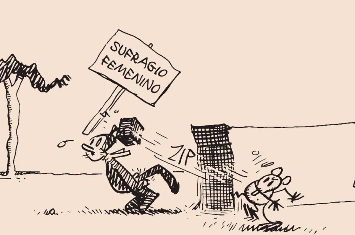 Viñeta de 'Krazy Kat', a favor del sufragio femenino.