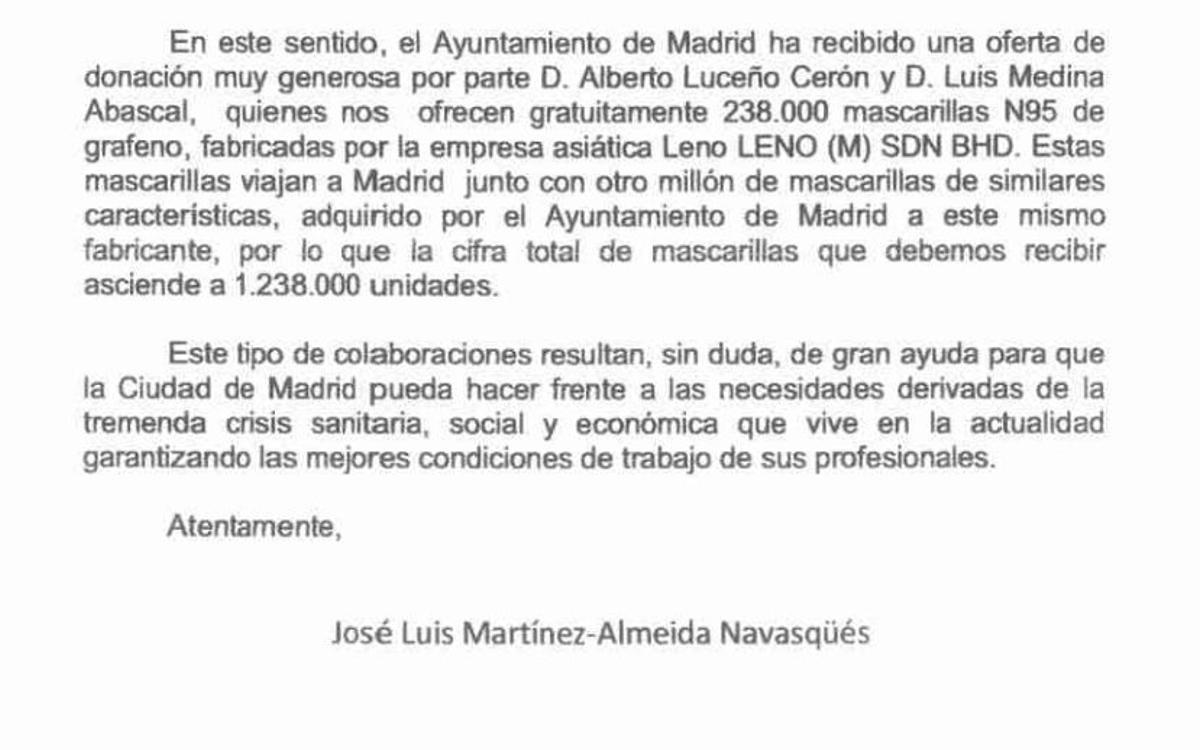 La carta de Almeida.