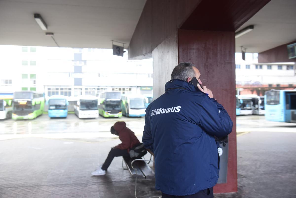 Huelga del transporte interurbano: otro día con los buses parados en la estación de A Coruña