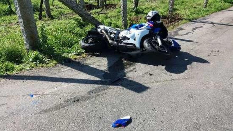 Imagen de la moto accidentada. // Noé Parga