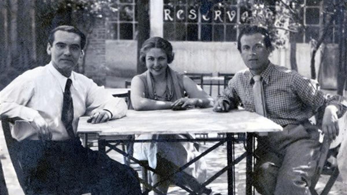 Federico García Lorca, María Teresa León y Rafael Alberti  en 1934