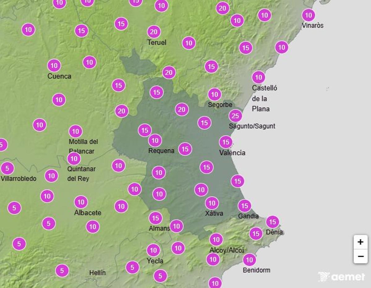 Probabilidad de lluvias para este 9 d'Octubre.