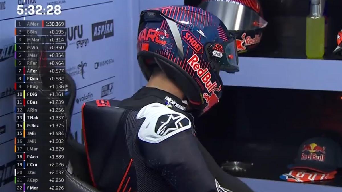 La imagen que ilusiona a todo el mundo: la sonrisa de Márquez tras bajarse de la Ducati