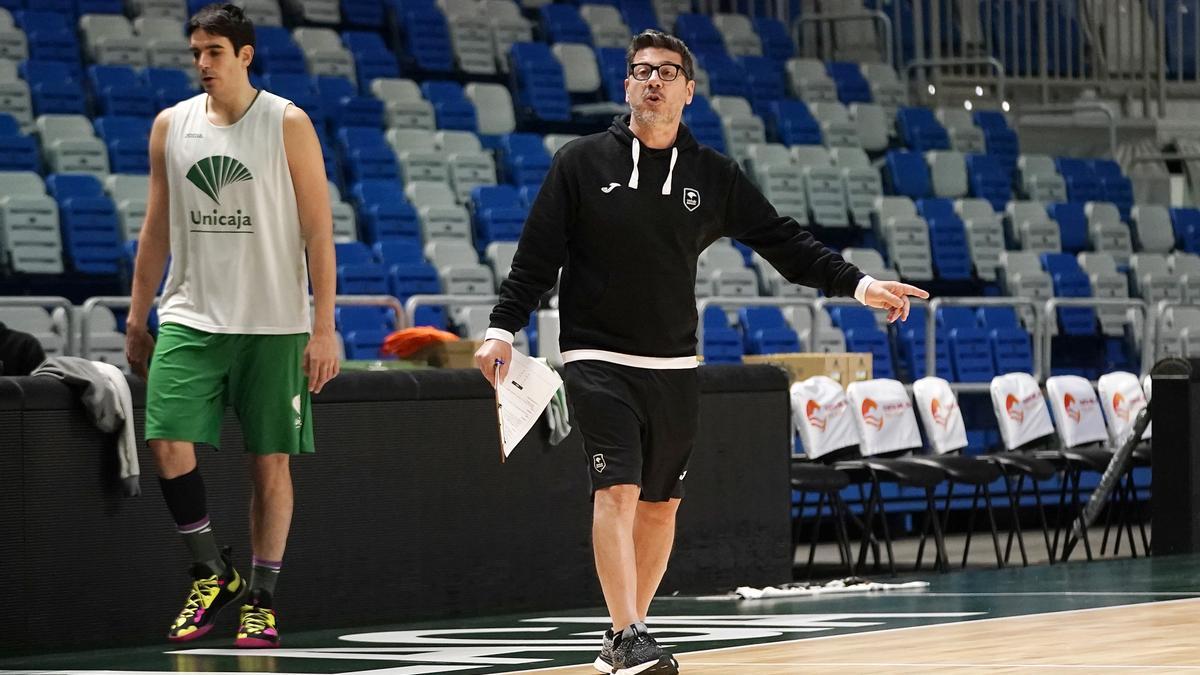 Fotis Katsikaris, durante el entrenamiento de este lunes.