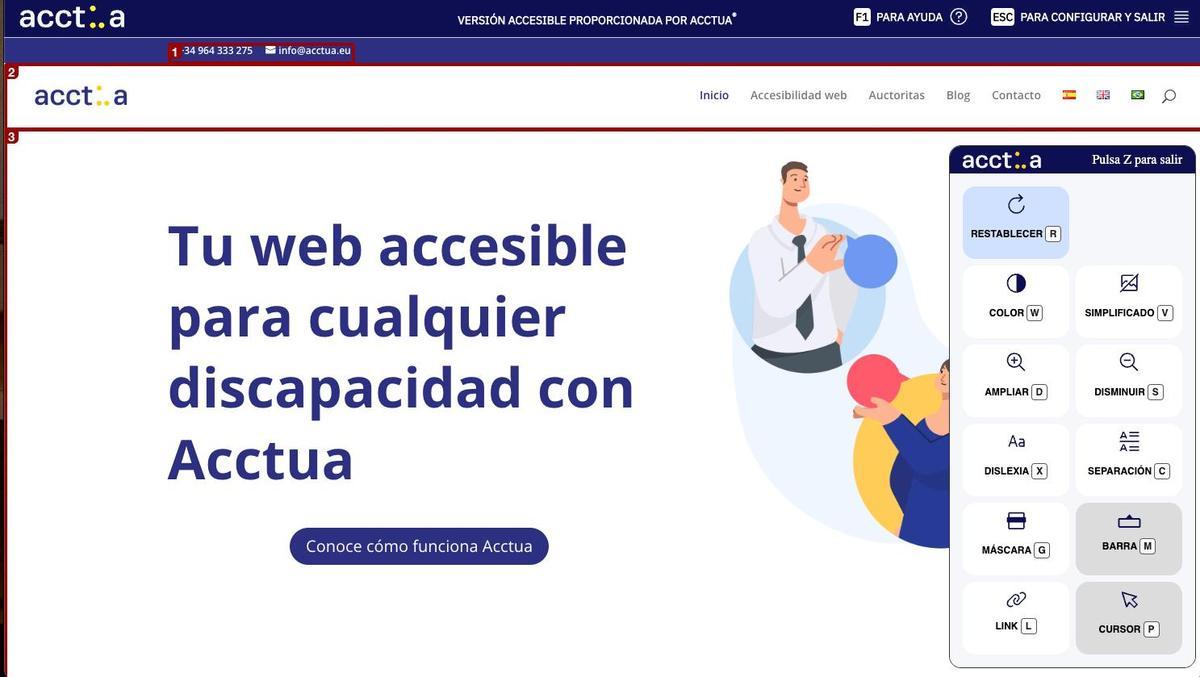 Captura de pantalla de la página web de la empresa Accesit Inclusivo.
