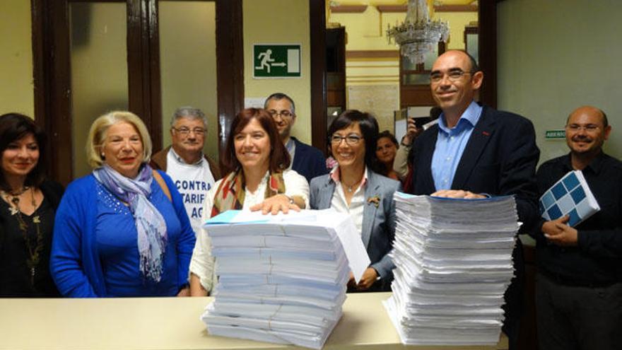 La portavoz de la Iniciativa contra el Tarifazo entregó 36.673 firmas.