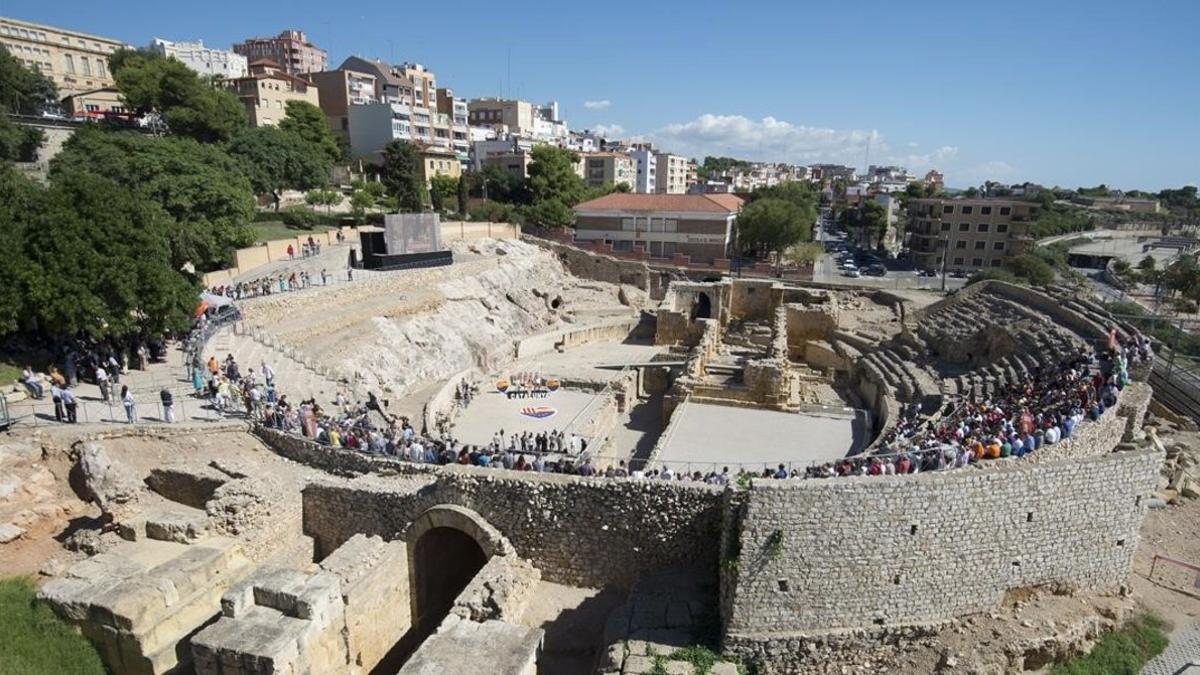 El anfiteatro romano de Tarragona en el 2015.