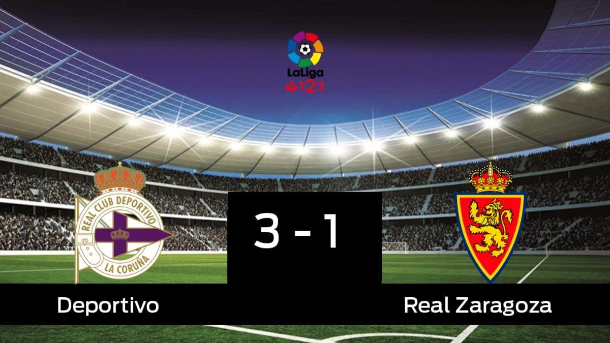 Victoria 3-1 del Deportivo ante el Real Zaragoza