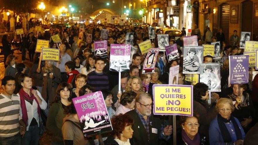 Imagen de archivo de una manifestación contra la violencia machista en Málaga.